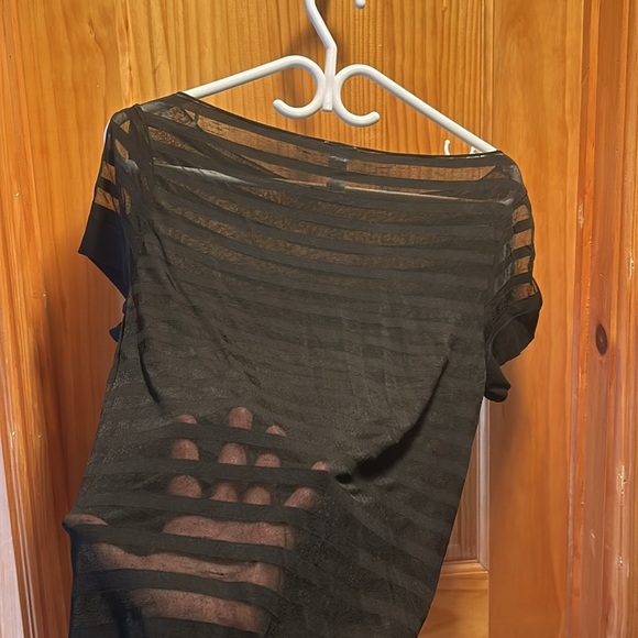 Philippe Matignon - Mesh / Stretchy / Slit Shoulder / Top / Beach Cover Up - Picture 4 of 4